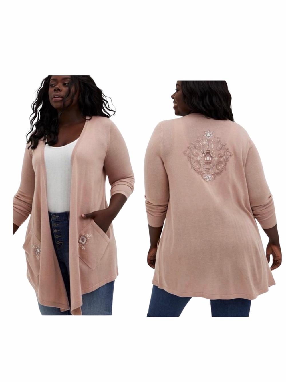 TORRID x Disney Princess TANGLED CASTLE DRAPE FRONT CARDIGAN Torrid Size 1/US 1X